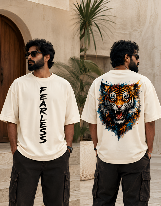 Fierce Watercolor Tiger Unisex Oversized Terry Tee