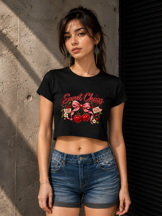 Sweet Chaos Cherry Graphic Crop Top