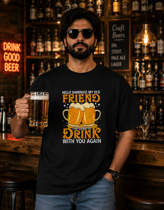 The Old Friend Funny Beer Oversized Unisex Streetwear Tee