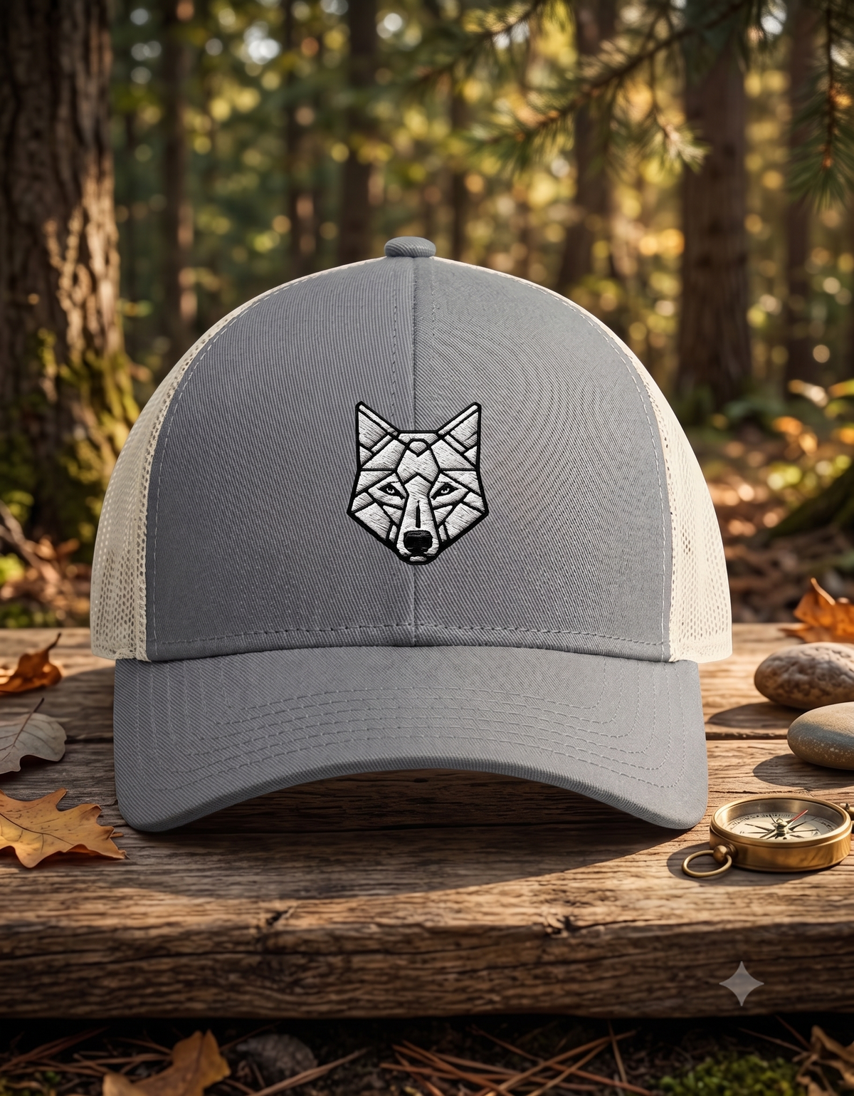Geometric Wolf Design Trucker Cap