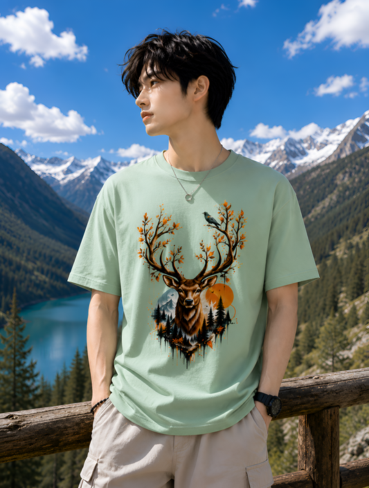 Autumn Stag Nature Graphic Unisex Tee