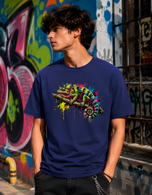 Chameleon Puff Print Unisex Classic Crew T-Shirt