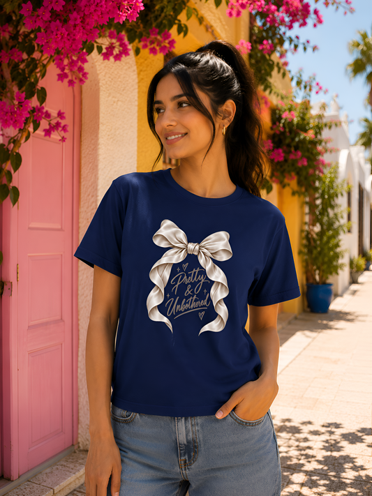 Pretty & Unbothered Bow Unisex Classic Crew T-Shirt