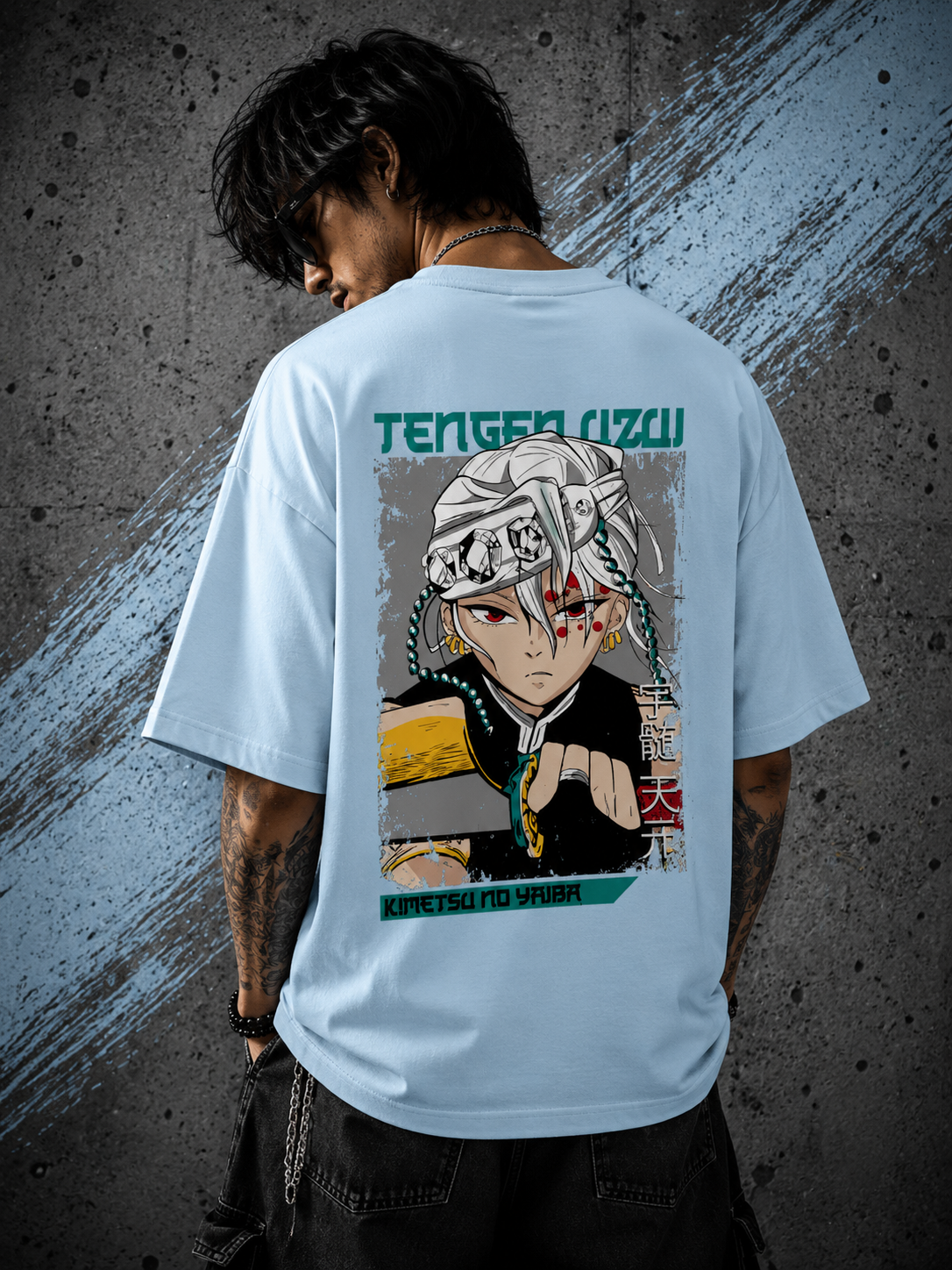Tengen Uzui Demon Slayer Graphic Unisex Oversized Terry T-Shirt
