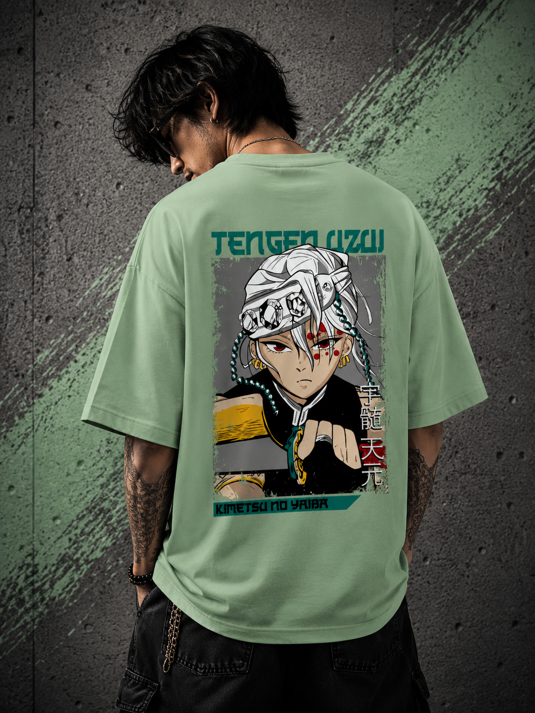 Tengen Uzui Demon Slayer Graphic Unisex Oversized Terry T-Shirt