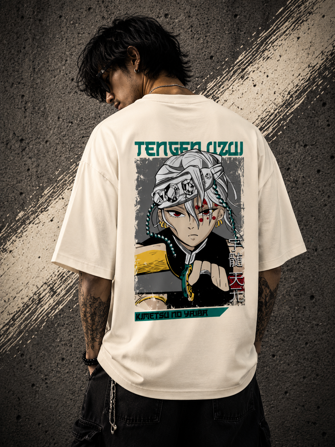 Tengen Uzui Demon Slayer Graphic Unisex Oversized Terry T-Shirt