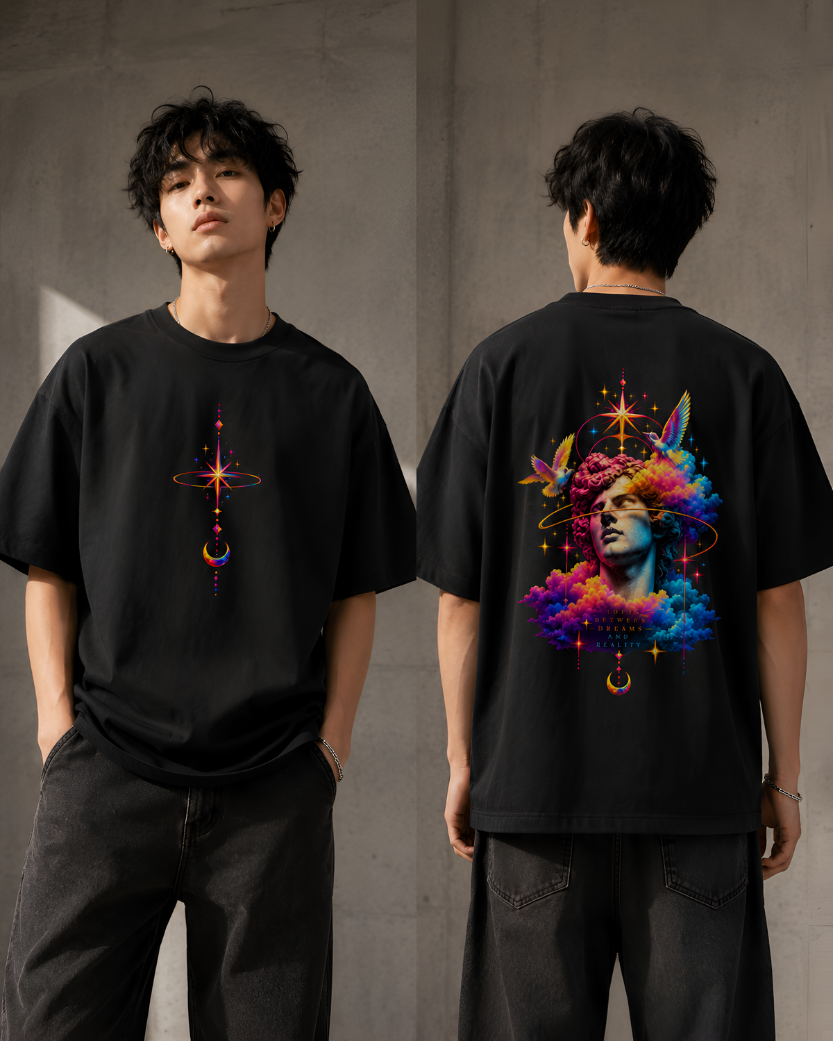 Prismatic Starburst Unisex Oversized T-Shirt