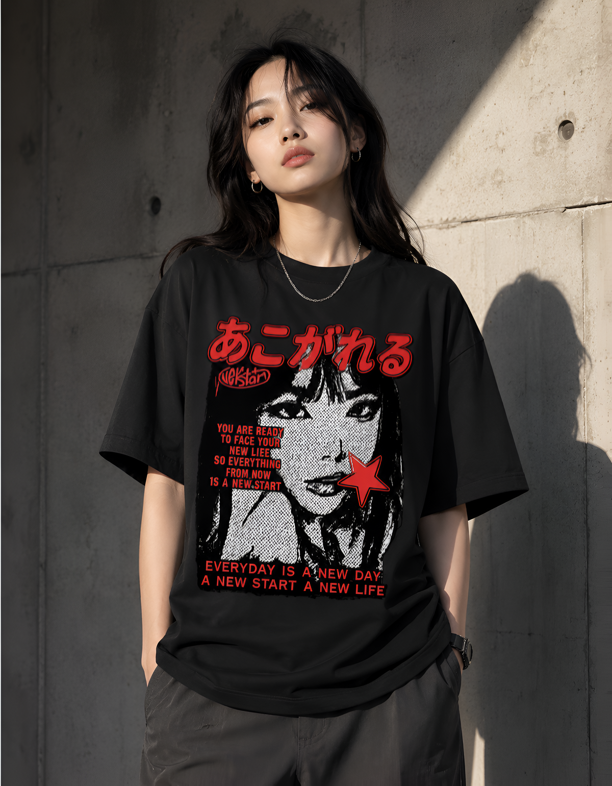 Retro Manga "New Start" Oversized Unisex Terry Tee