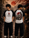 Japanese White Tiger Graphic Unisex Oversized Raglan Tee