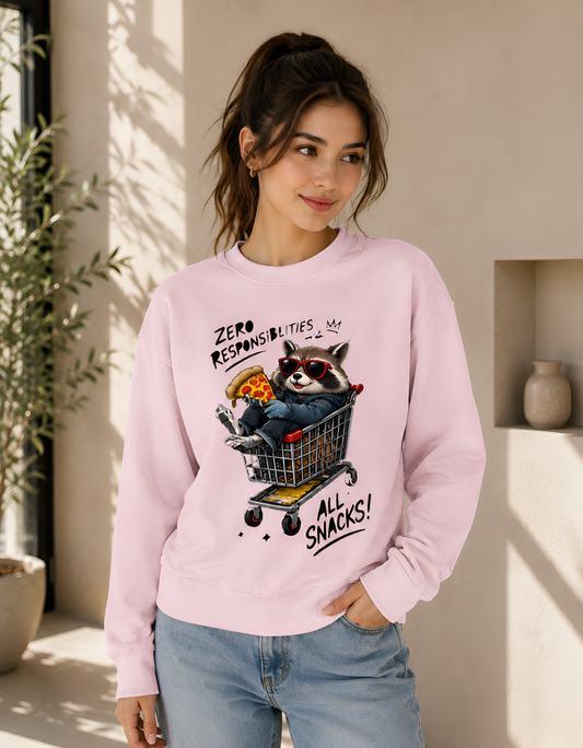 Zero Responsibilities Raccoon Unisex Sweatshirt