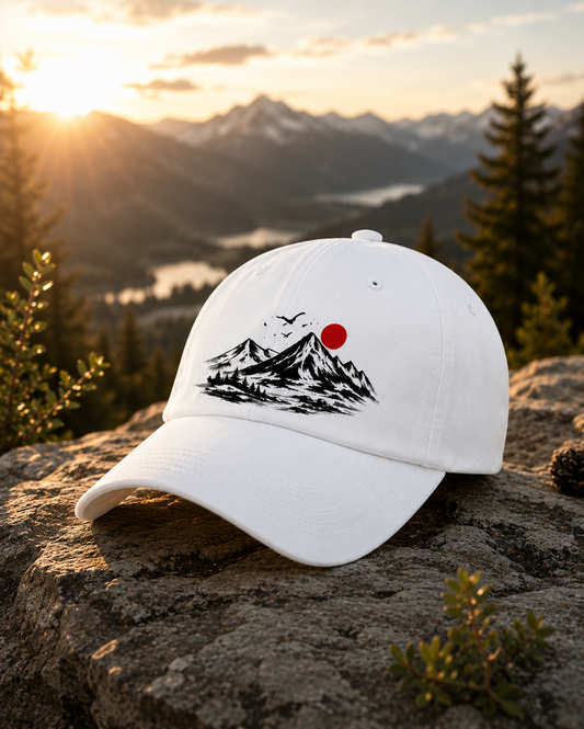 Minimalist Mountain Landscape Baseball Cap