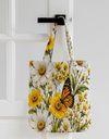 Sunlit Daisy & Monarch Butterfly Canvas Unisex Zipper Tote Bag