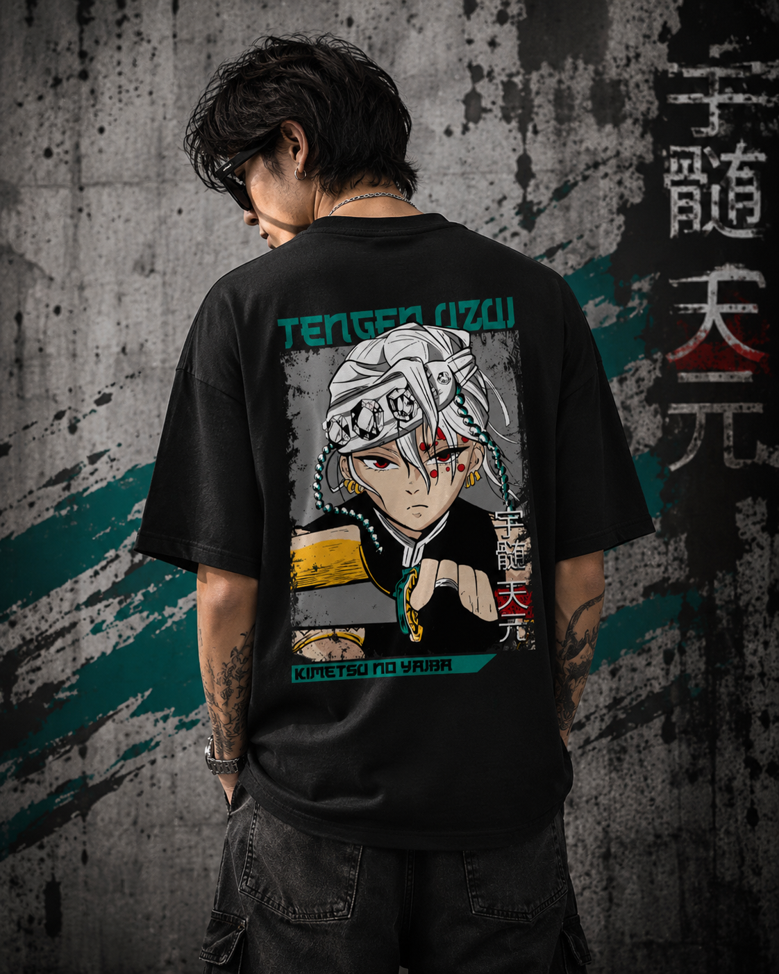 Tengen Uzui Demon Slayer Graphic Unisex Oversized Terry T-Shirt