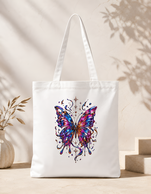 Cosmic Butterfly Zipper Unisex Tote Bag