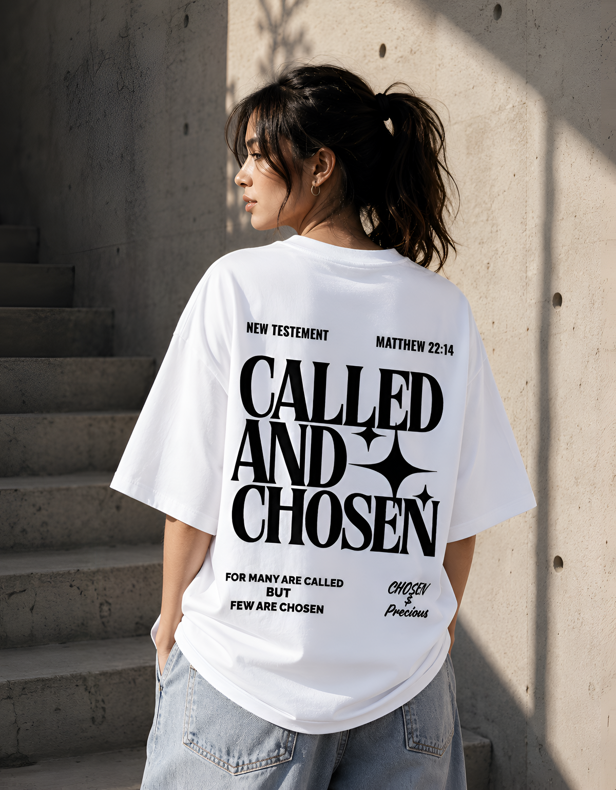 "Called and Chosen" Matthew 22:14 Oversized Unisex Tee
