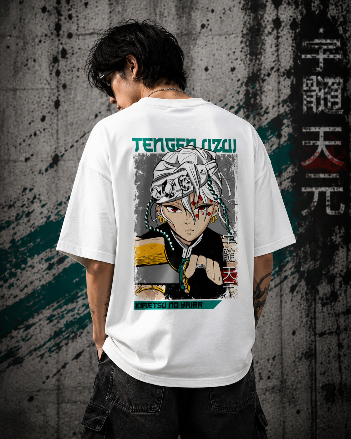 Tengen Uzui Demon Slayer Graphic Unisex Oversized Terry T-Shirt