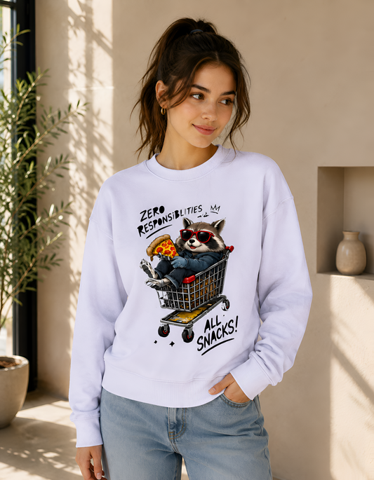 Zero Responsibilities Raccoon Unisex Sweatshirt