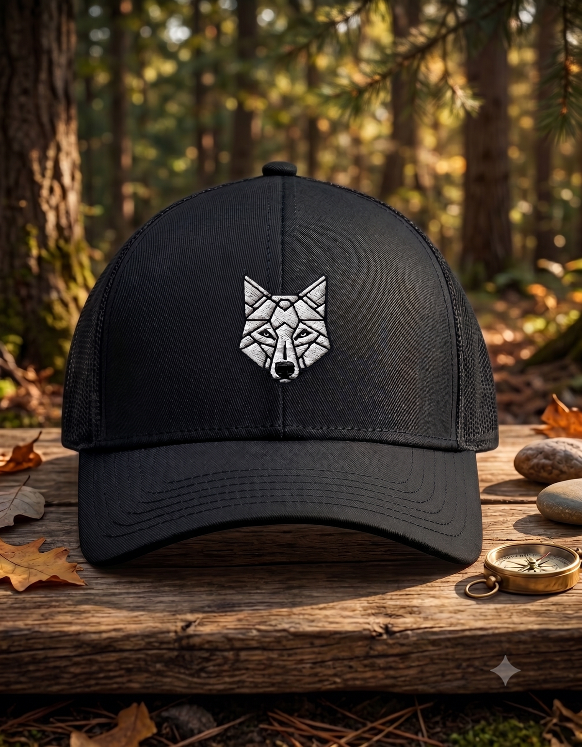 Geometric Wolf Design Trucker Cap