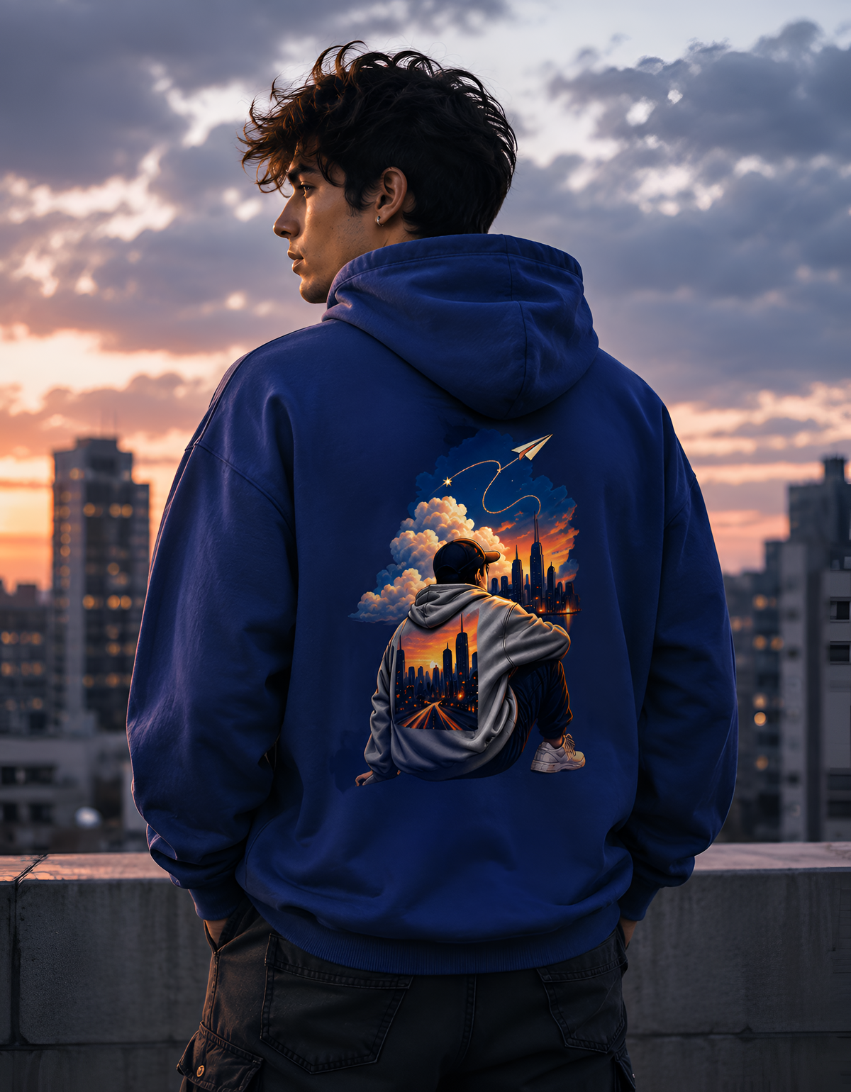Urban Dreamer Sunset Back-Print Unisex Hoodie