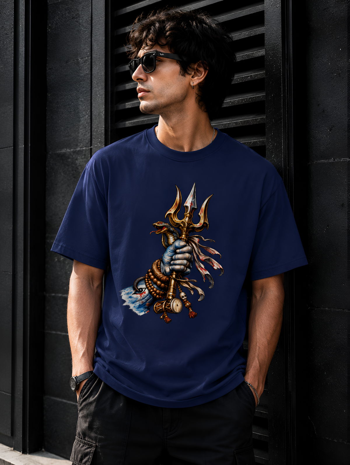Lord Shiva Trishul and Damru Graphic Unisex T-Shirt