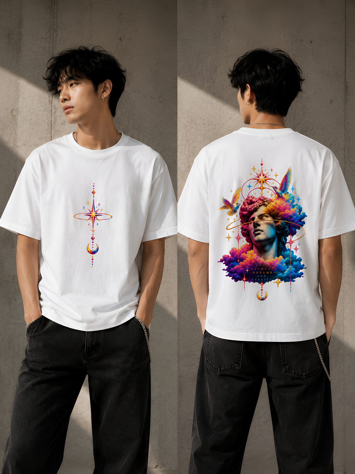Prismatic Starburst Unisex Oversized T-Shirt