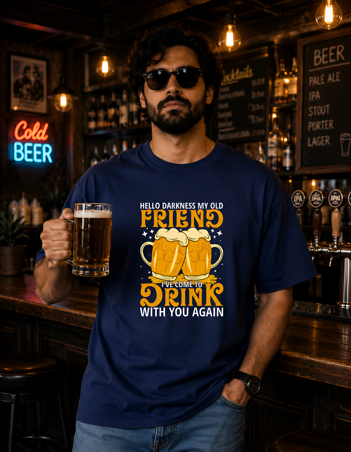 The Old Friend Funny Beer Oversized Unisex Streetwear Tee