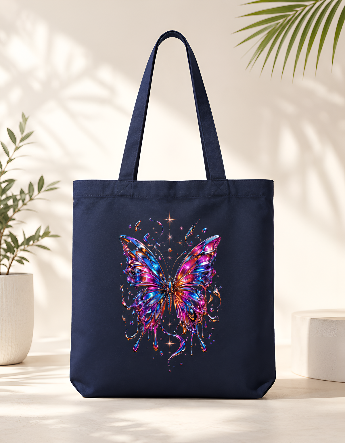 Cosmic Butterfly Zipper Unisex Tote Bag