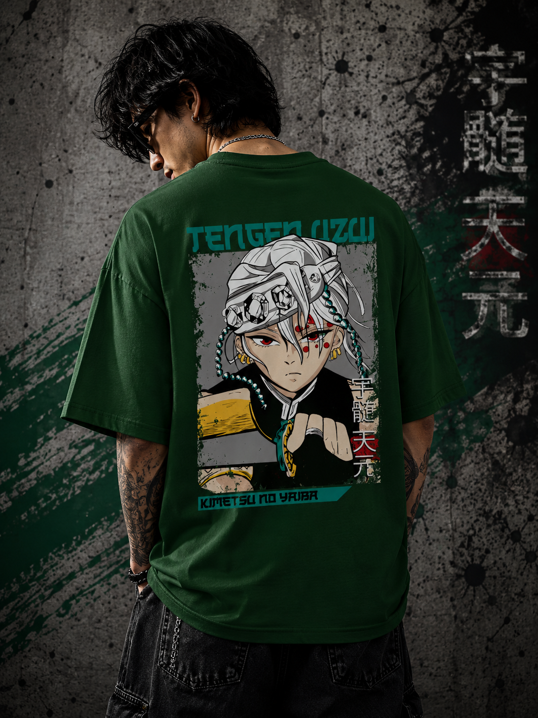 Tengen Uzui Demon Slayer Graphic Unisex Oversized Terry T-Shirt