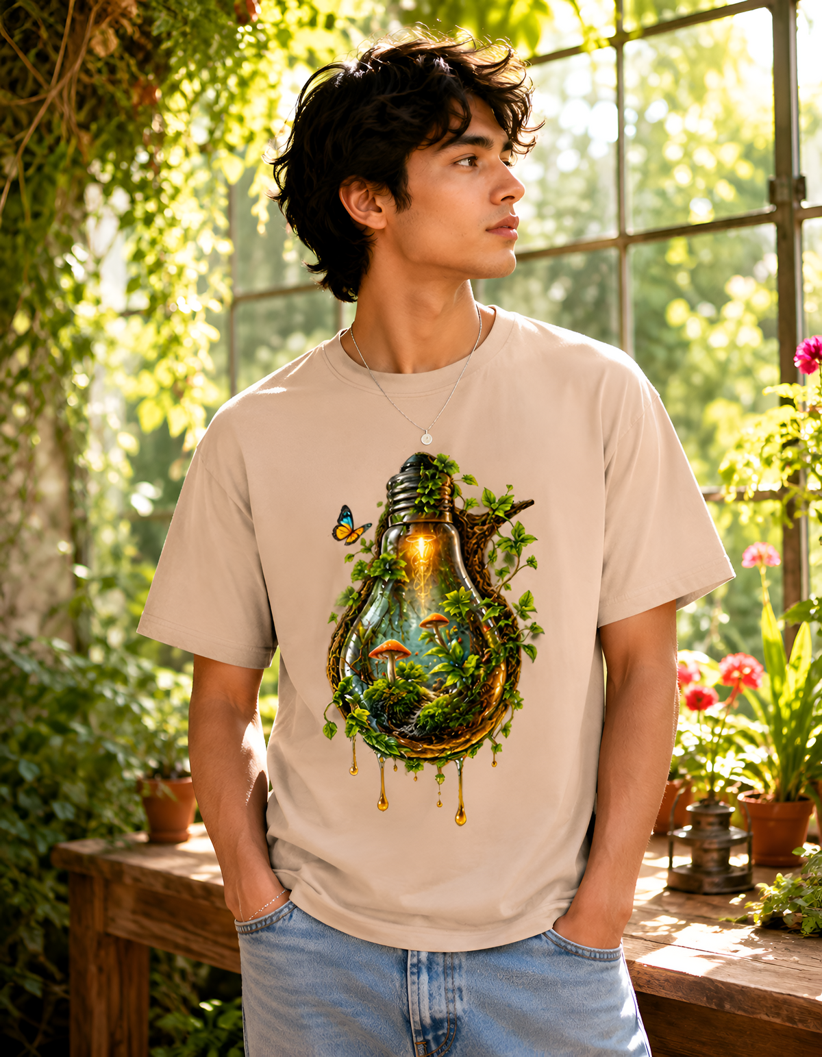 Enchanted Terrarium Bulb Unisex Crew T-Shirt