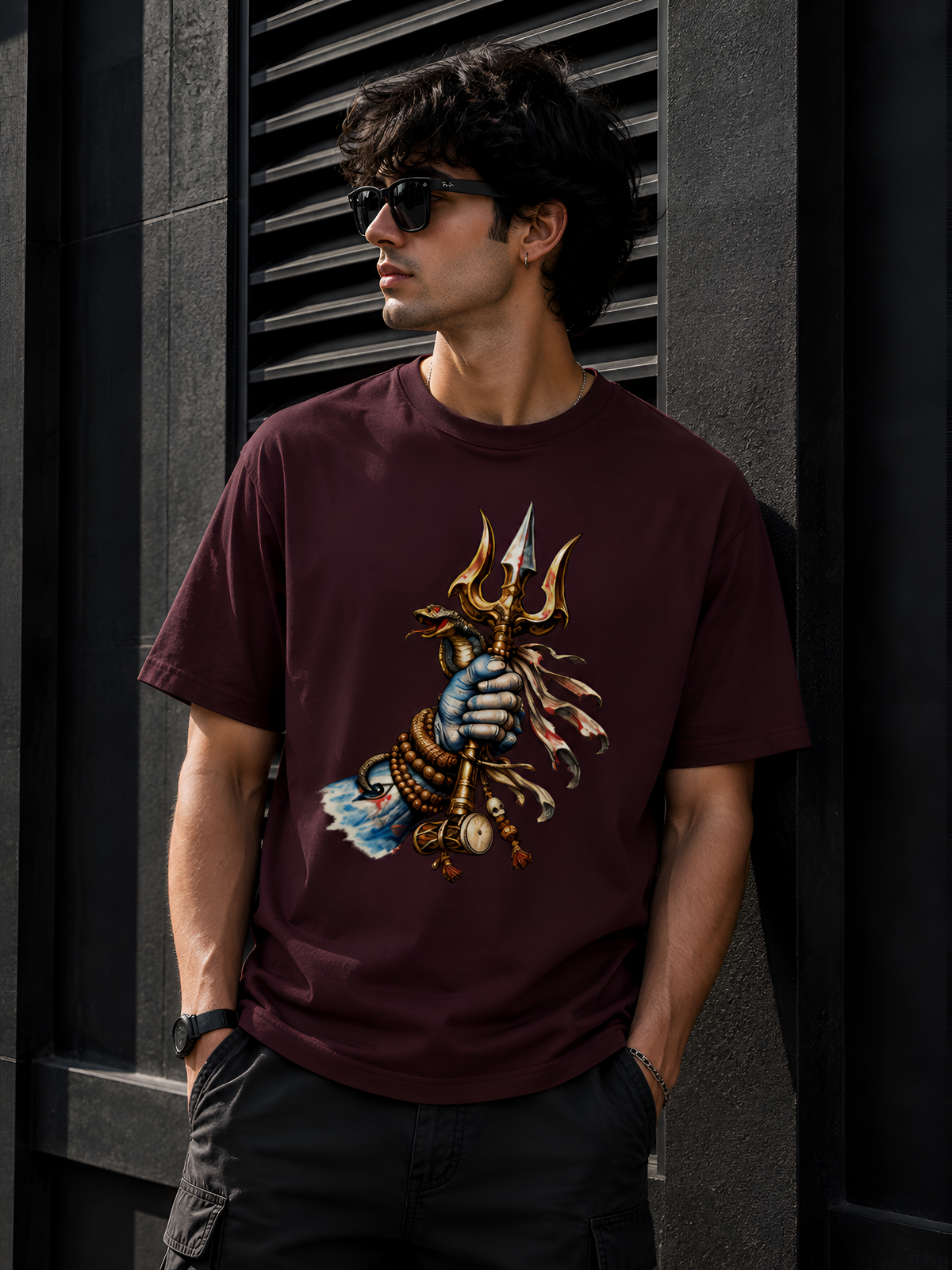 Lord Shiva Trishul and Damru Graphic Unisex T-Shirt
