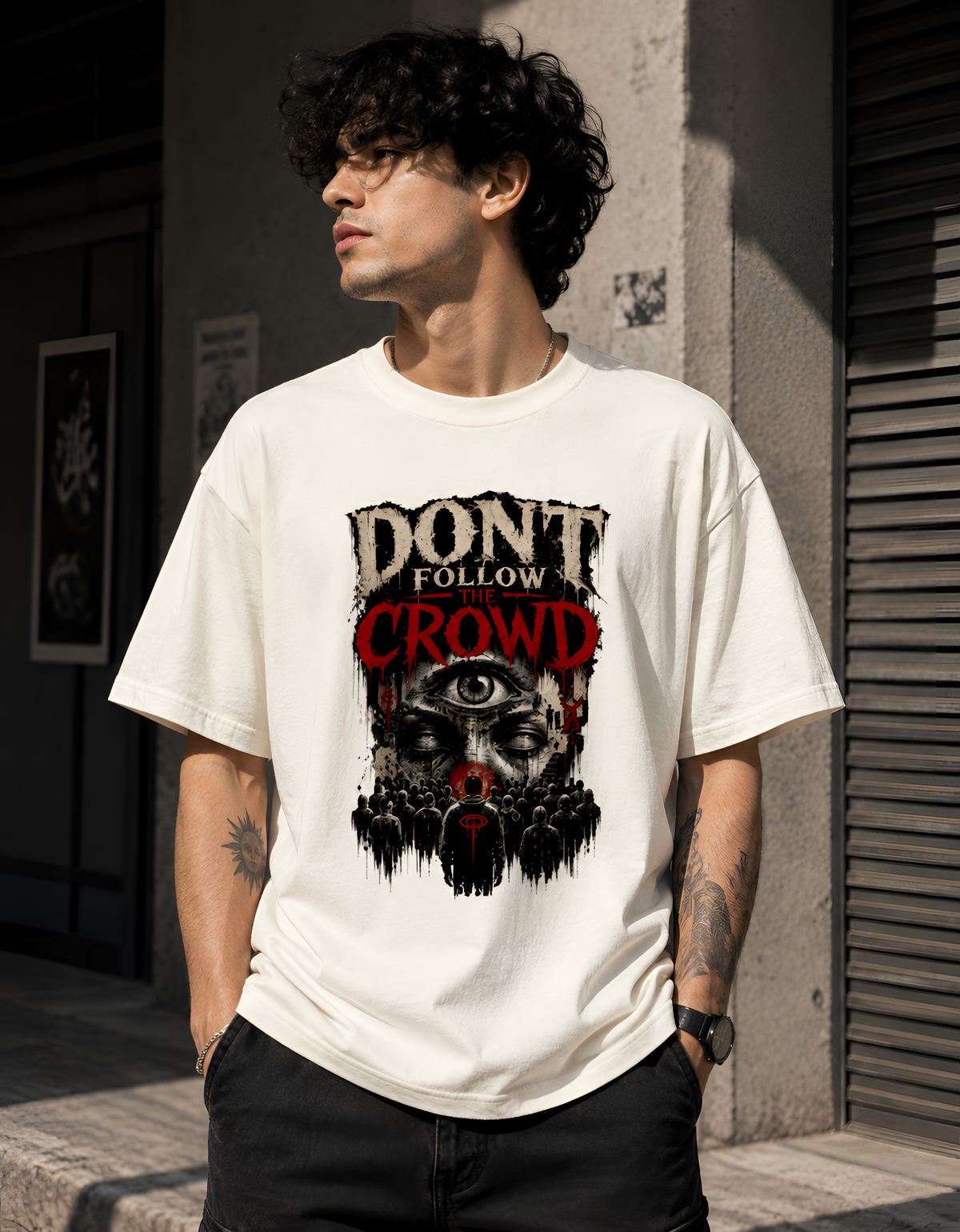 Surreal Eye Graphic Oversized Streetwear T-Shirt