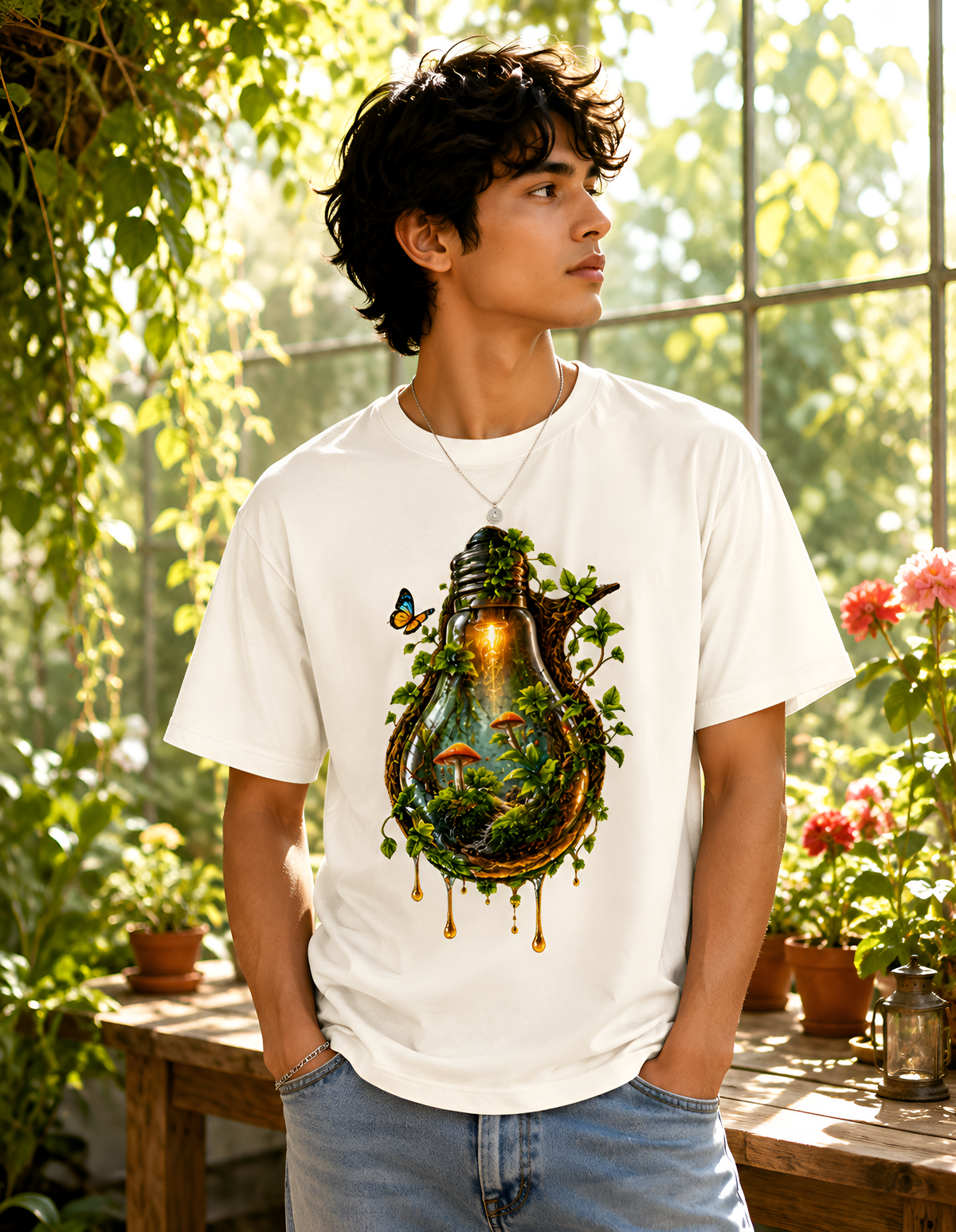 Enchanted Terrarium Bulb Unisex Crew T-Shirt