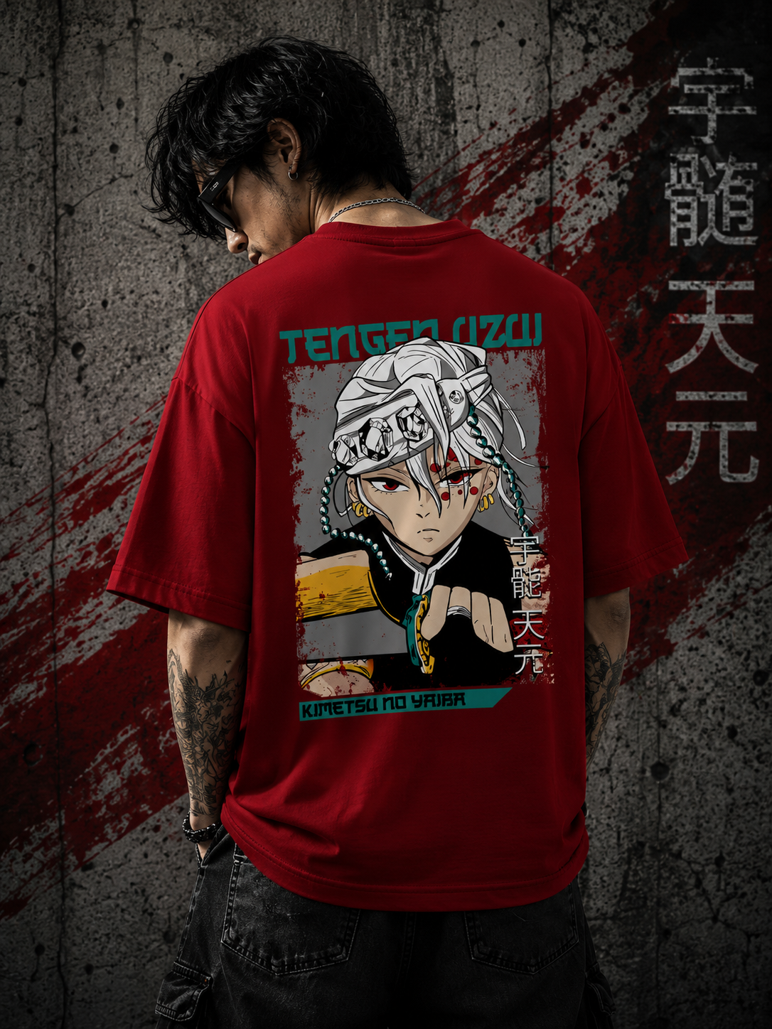Tengen Uzui Demon Slayer Graphic Unisex Oversized Terry T-Shirt