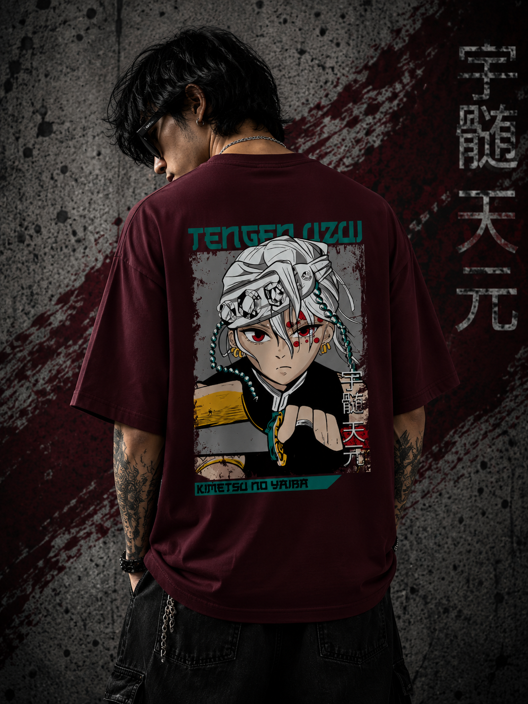 Tengen Uzui Demon Slayer Graphic Unisex Oversized Terry T-Shirt