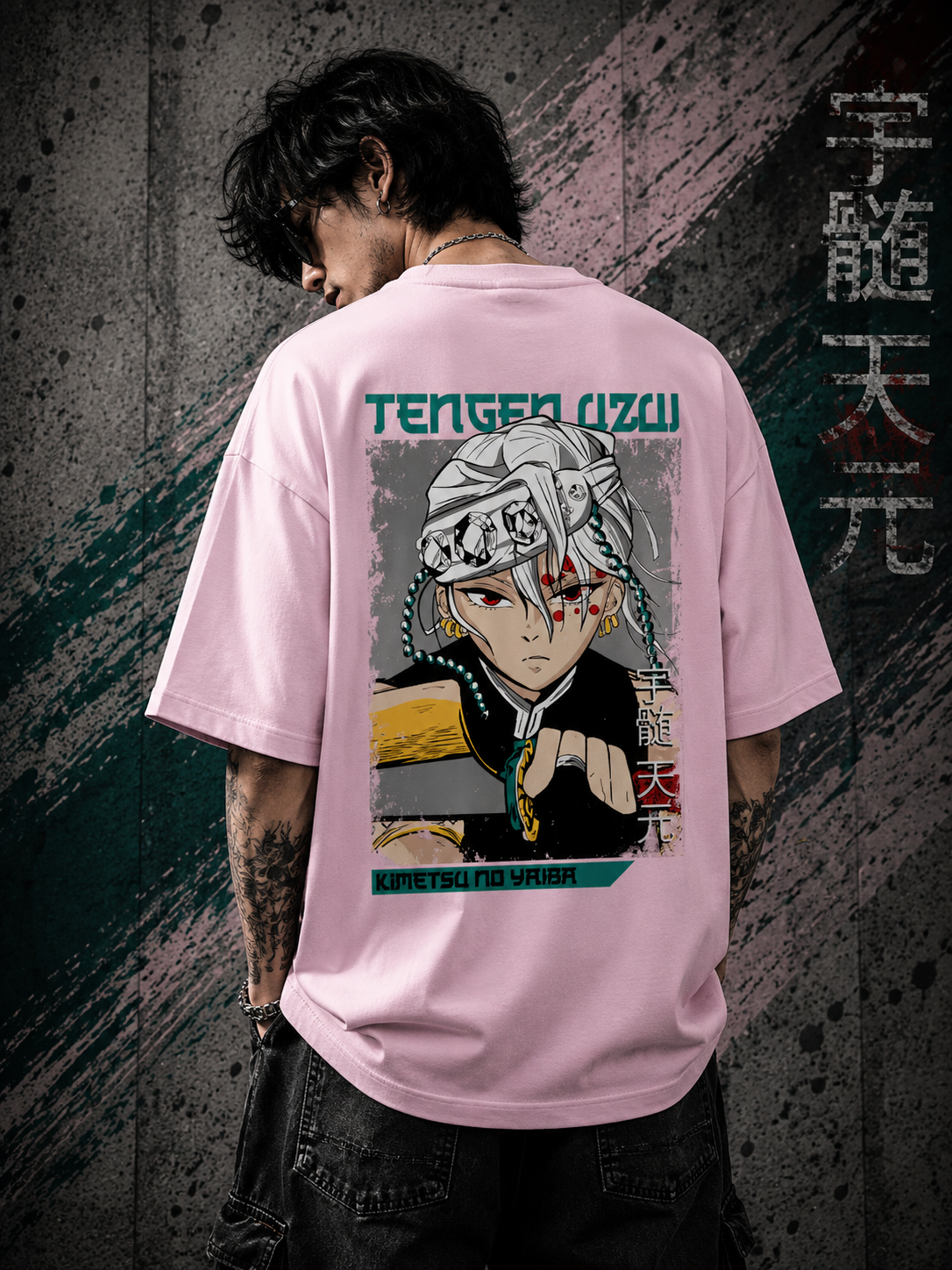 Tengen Uzui Demon Slayer Graphic Unisex Oversized Terry T-Shirt