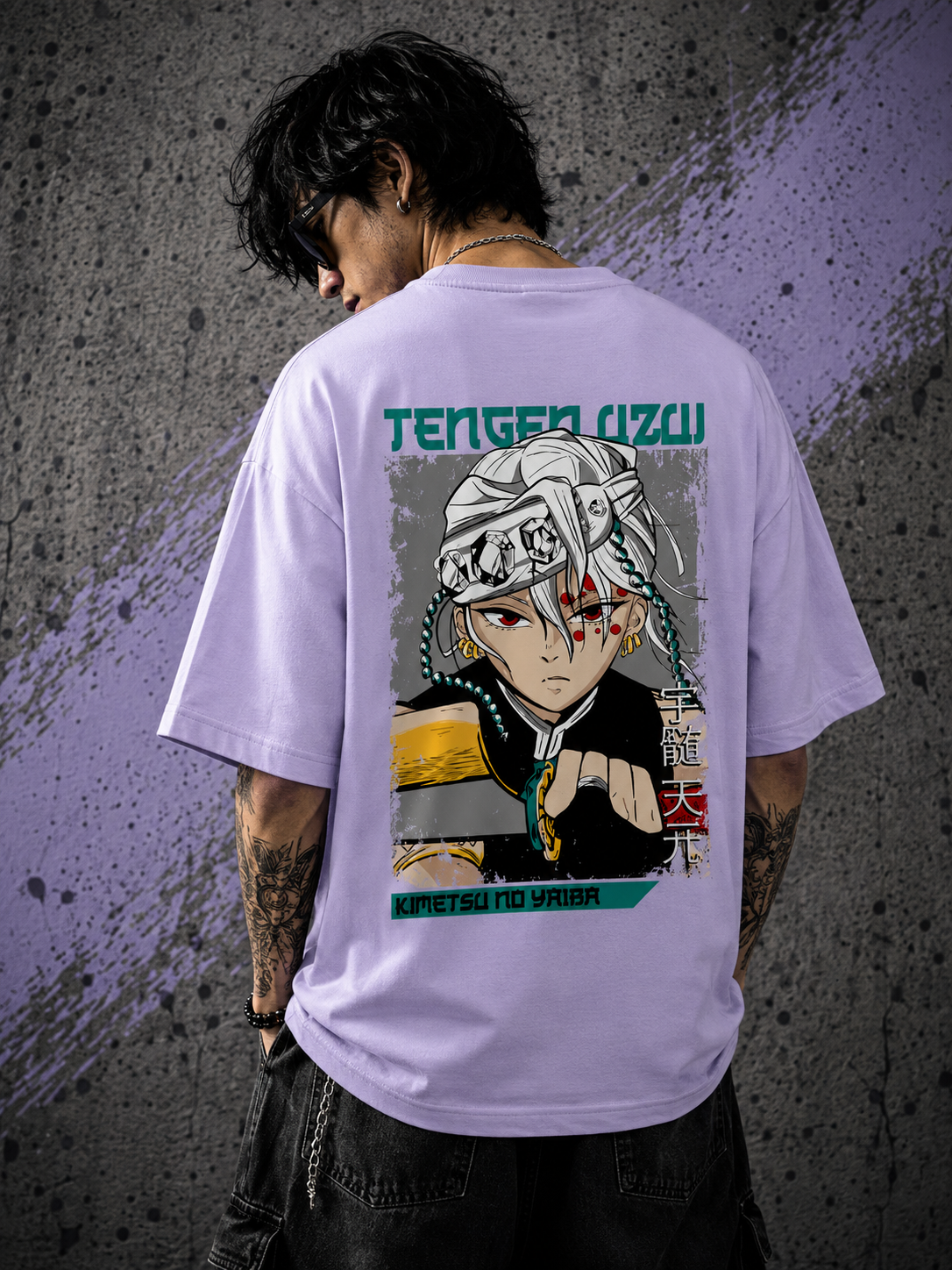 Tengen Uzui Demon Slayer Graphic Unisex Oversized Terry T-Shirt