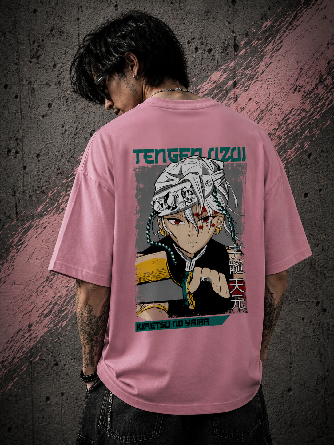 Tengen Uzui Demon Slayer Graphic Unisex Oversized Terry T-Shirt