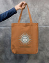 Good Energy Celestial Sun Blue Canvas Tote Zipper Bag