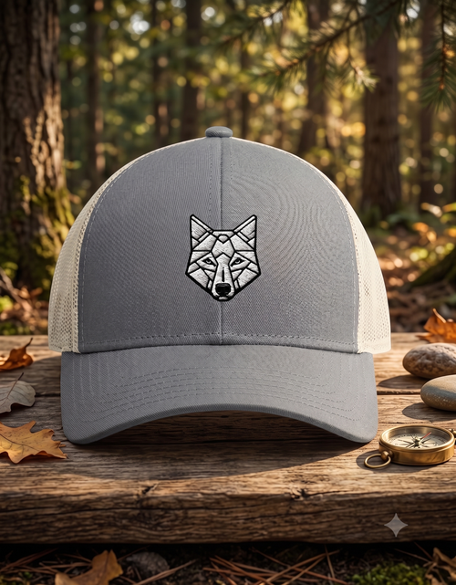Geometric Wolf Design Trucker Cap