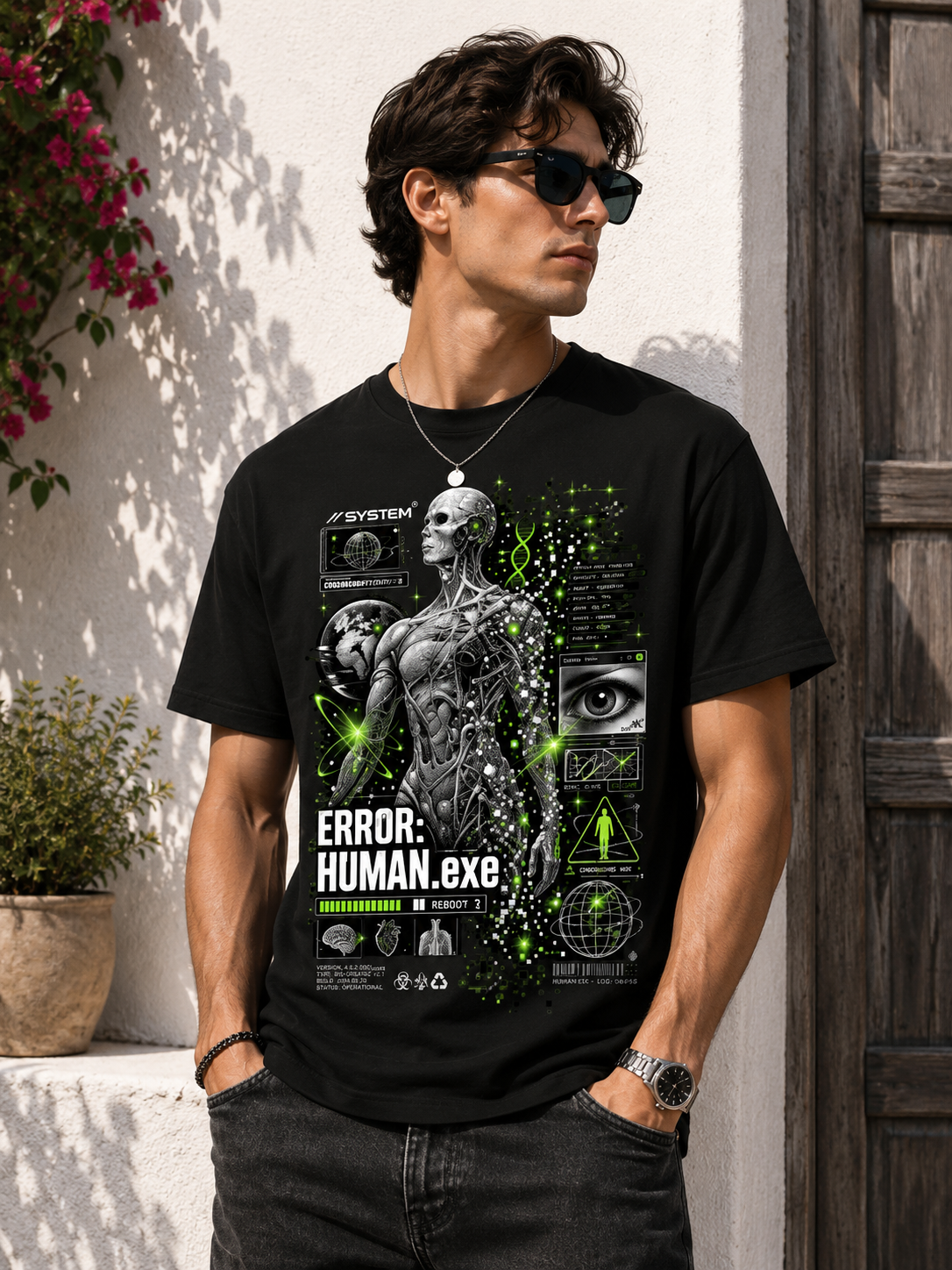 ERROR: HUMAN.exe Cyberpunk Unisex T-Shirt