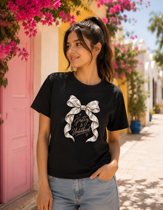 Pretty & Unbothered Bow Unisex Classic Crew T-Shirt