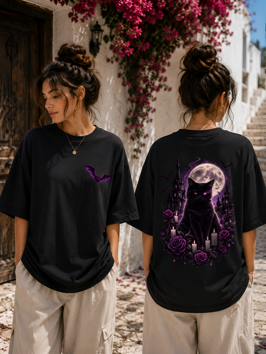 Shadow Bat Lavender Oversized Unisex T-Shirt