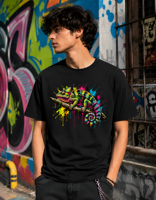Chameleon Puff Print Unisex Classic Crew T-Shirt