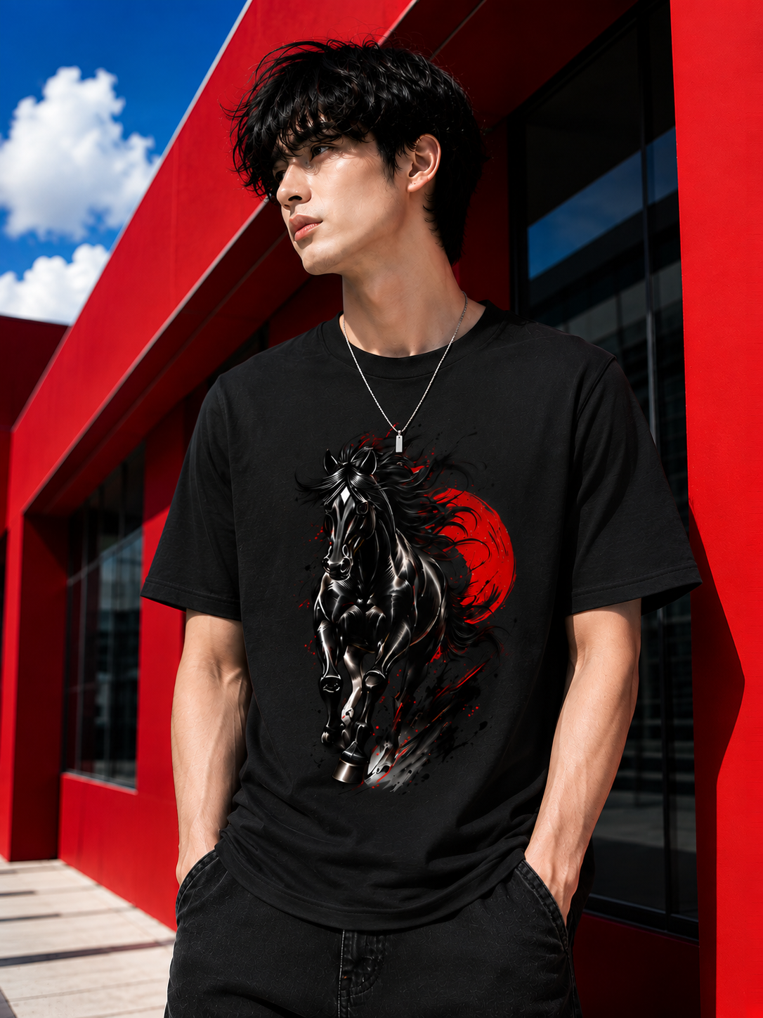 Crimson Sun Stallion Unisex Tee