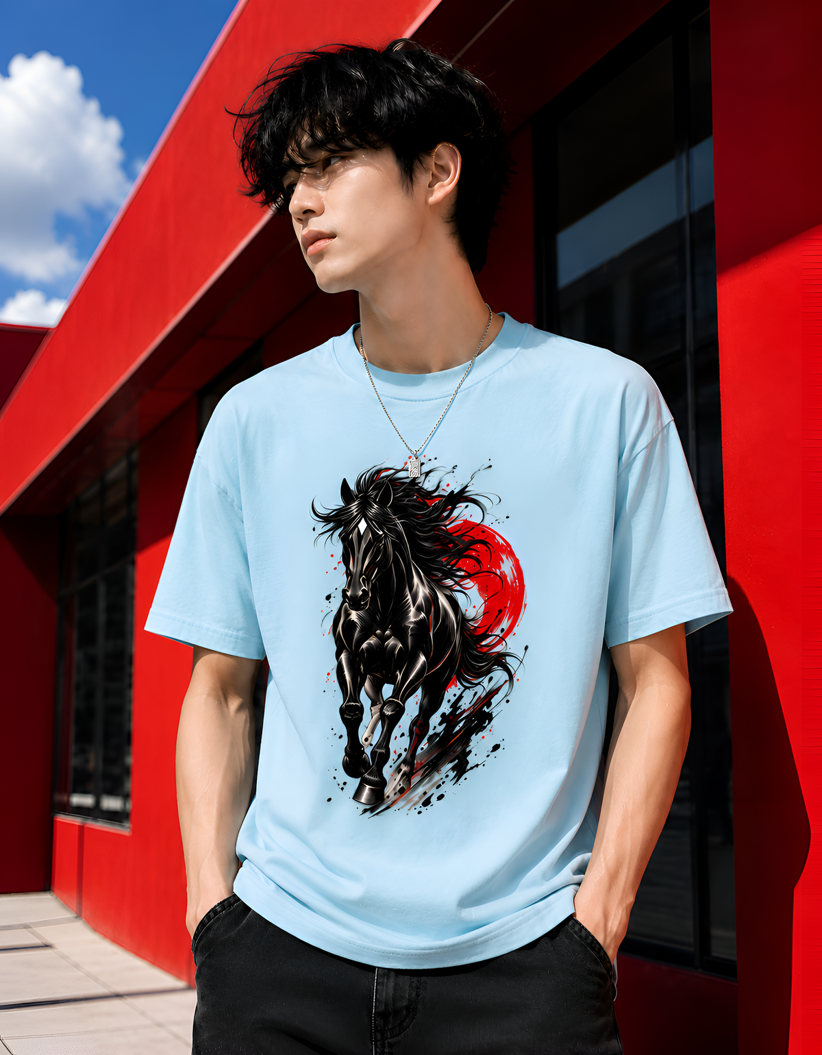 Crimson Sun Stallion Unisex Tee