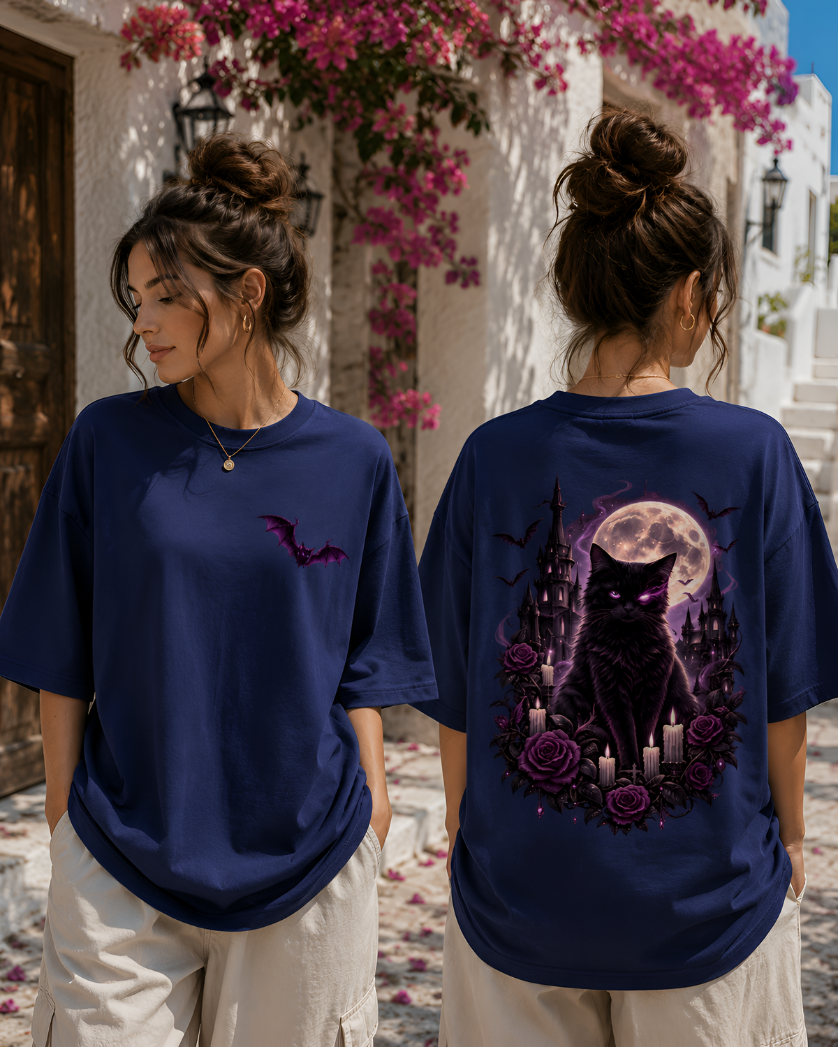 Shadow Bat Lavender Oversized Unisex T-Shirt
