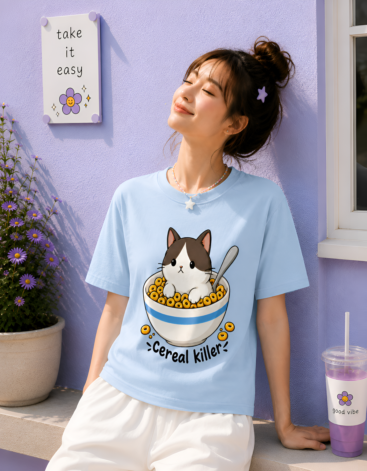 Cereal Killer Cat Baby Unisex Tee