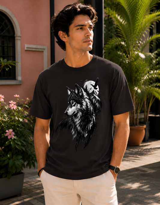 Wilderness Spirit Wolf Sky Unisex Tee