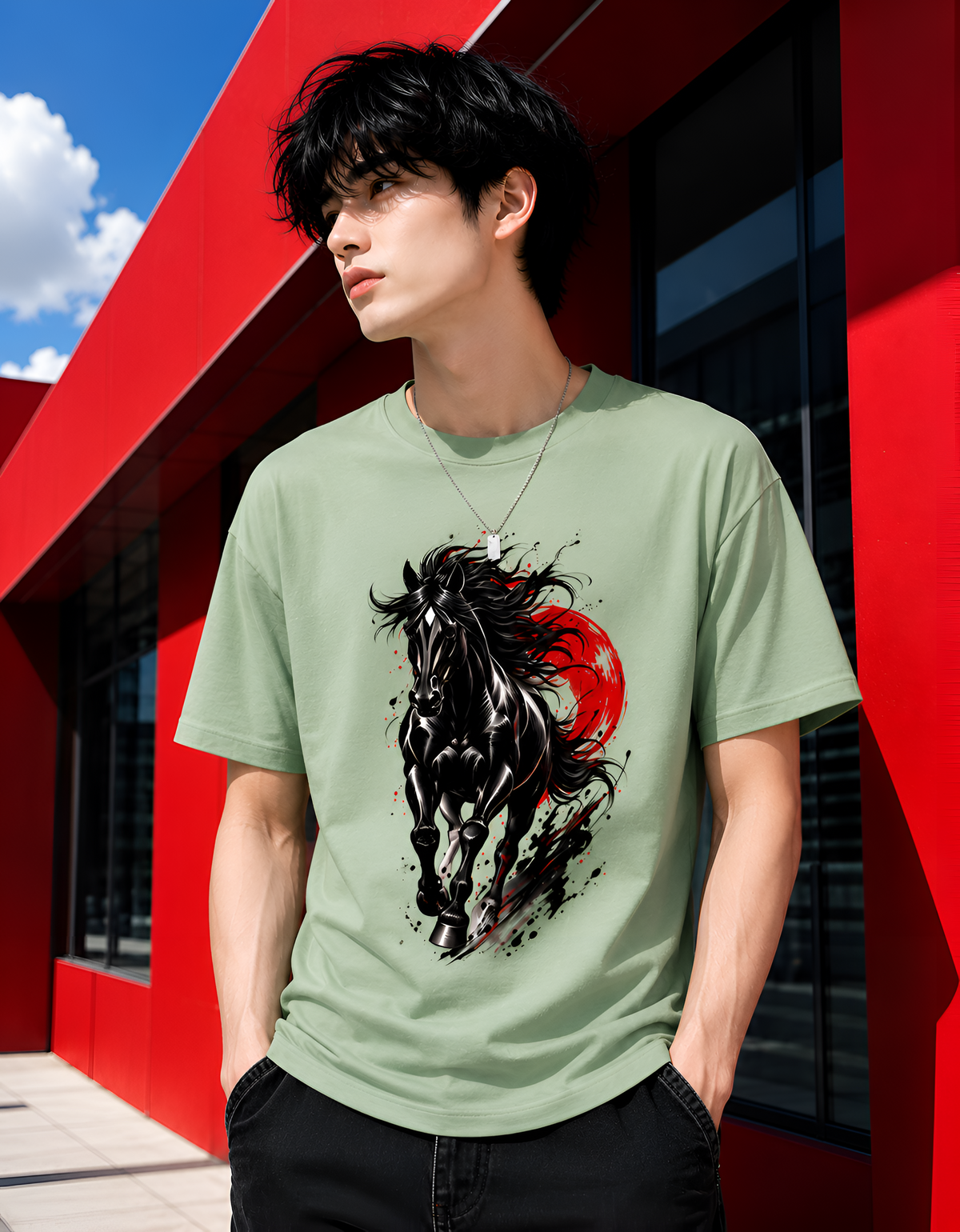 Crimson Sun Stallion Unisex Tee