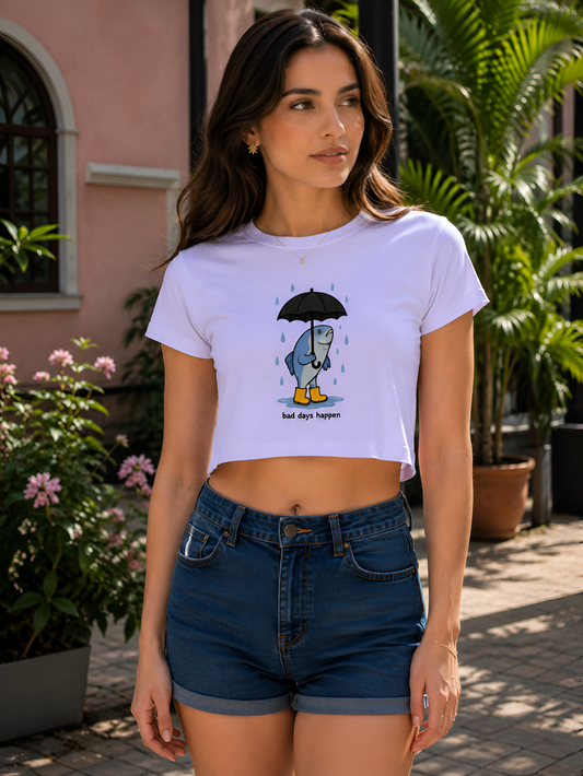 Bad Days Happen Shark Crop Top